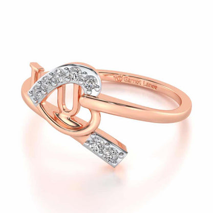 I-Heart-U Silver Ring - Rose Gold - Image 2