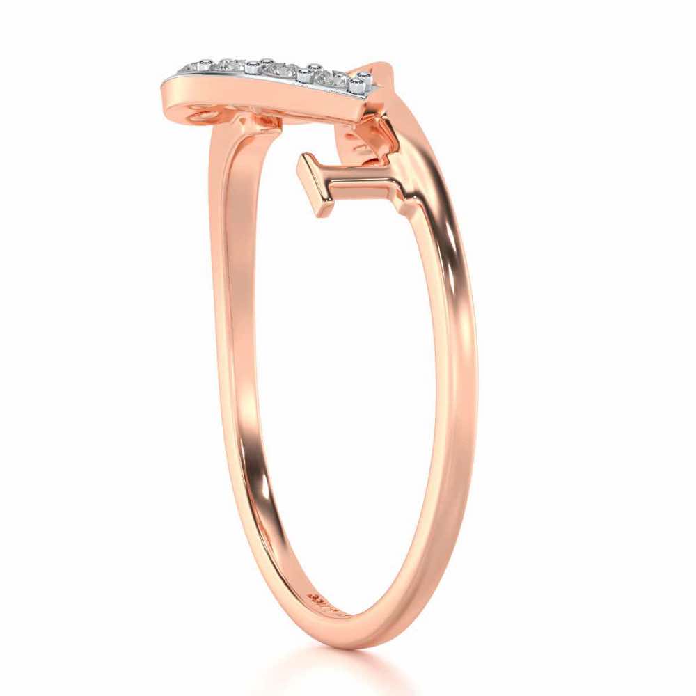 I-Heart-U Silver Ring - Rose Gold - Image 3