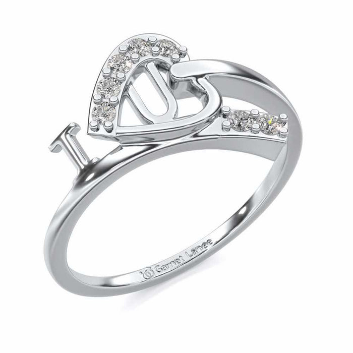 I-Heart-U Silver Ring - White Gold - Image 1
