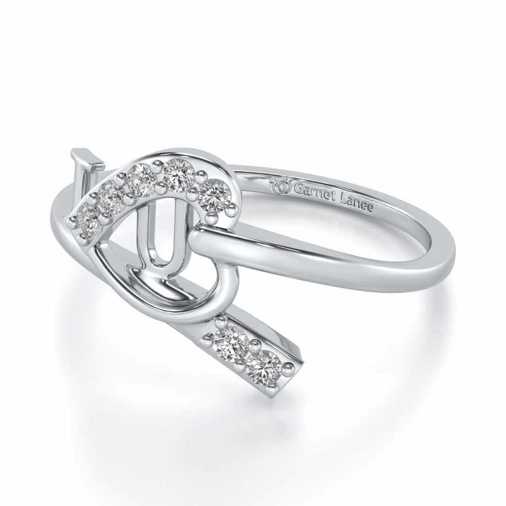 I-Heart-U Silver Ring - White Gold - Image 2