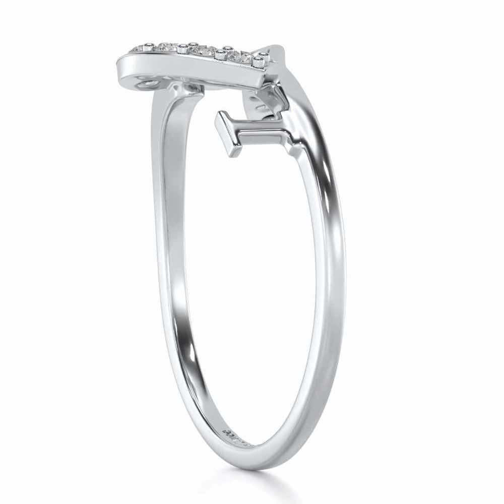 I-Heart-U Silver Ring - White Gold - Image 3