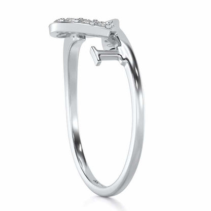 I-Heart-U Silver Ring - White Gold - Image 3