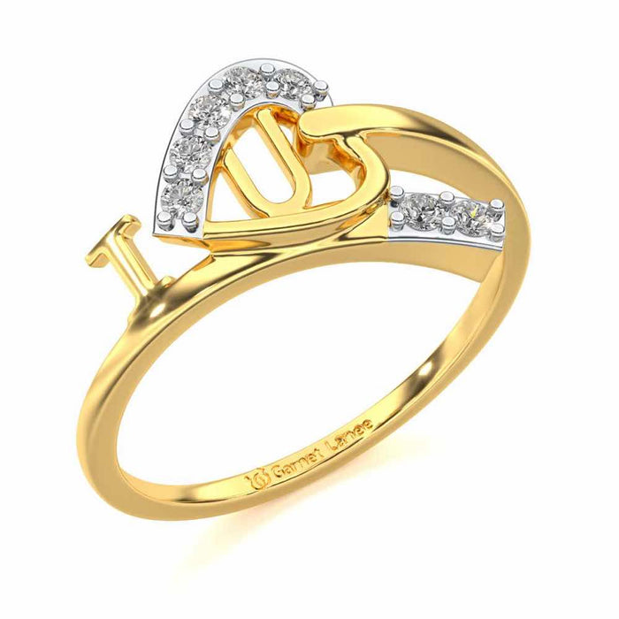 I-Heart-U Silver Ring - Yellow Gold - Image 1