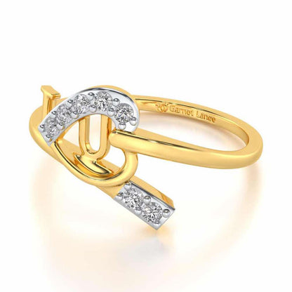 I-Heart-U Silver Ring - Yellow Gold - Image 2