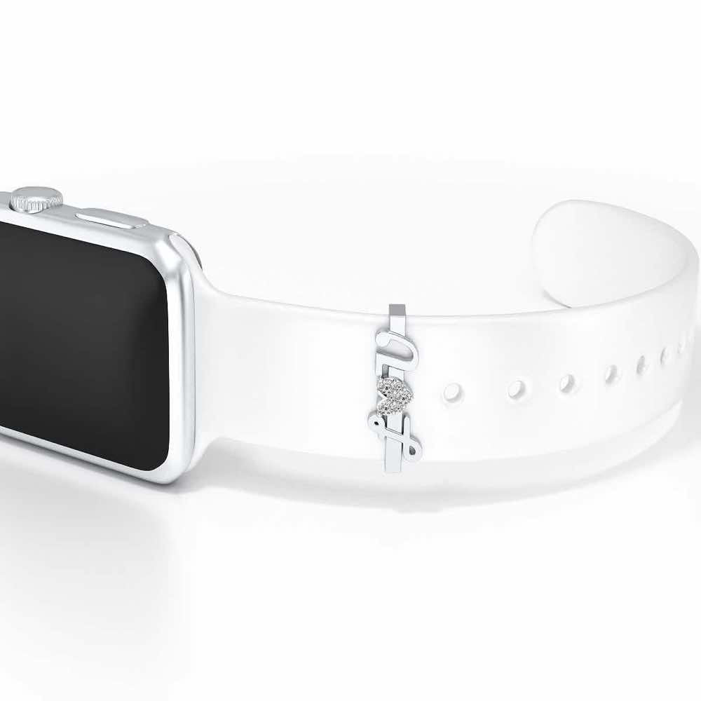 I Love U Silver Watch Band - White Gold - Image 1