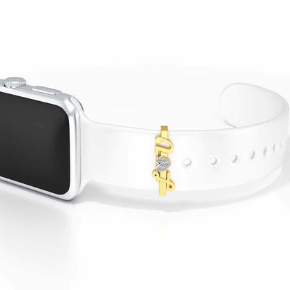 I Love U Silver Watch Band - Yellow Gold - Image 1