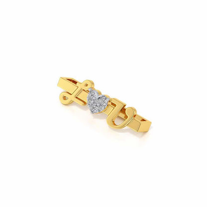I Love U Silver Watch Band - Yellow Gold - Image 3