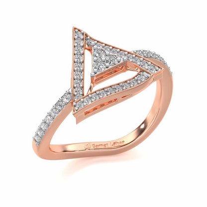 Trigonal Silver Ring - Rose Gold - Image 1