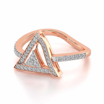 Trigonal Silver Ring - Rose Gold - Image 2