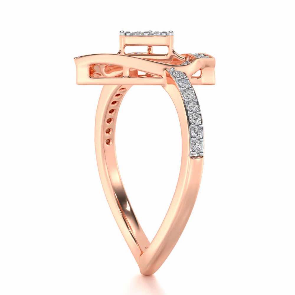 Trigonal Silver Ring - Rose Gold - Image 3