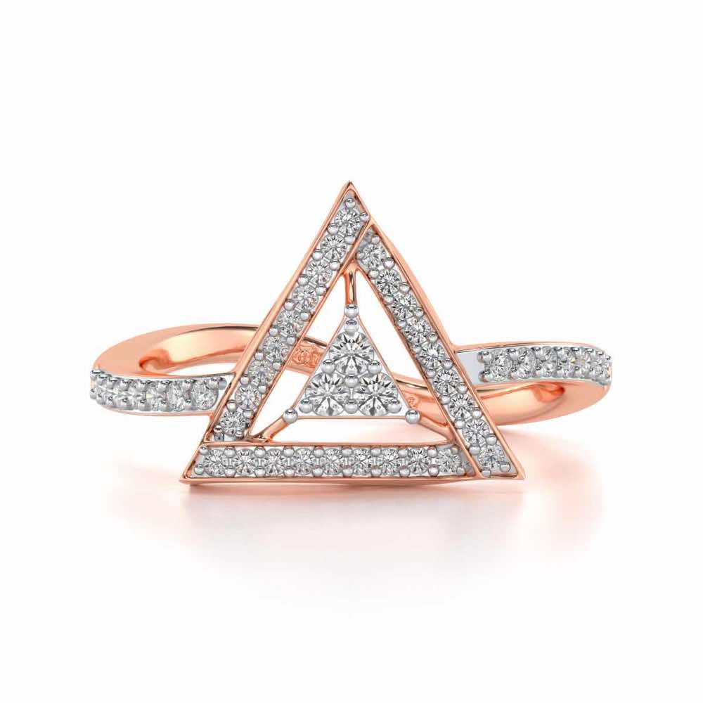 Trigonal Silver Ring - Rose Gold - Image 4