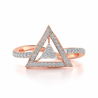 Trigonal Silver Ring - Rose Gold - Image 4