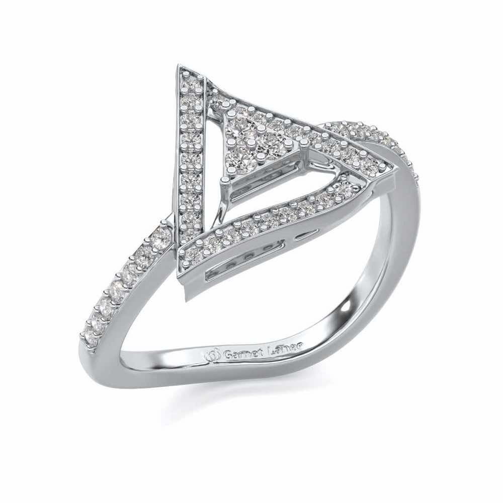 Trigonal Silver Ring - White Gold - Image 1