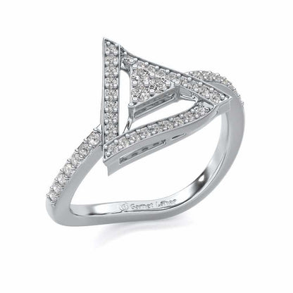 Trigonal Silver Ring - White Gold - Image 1