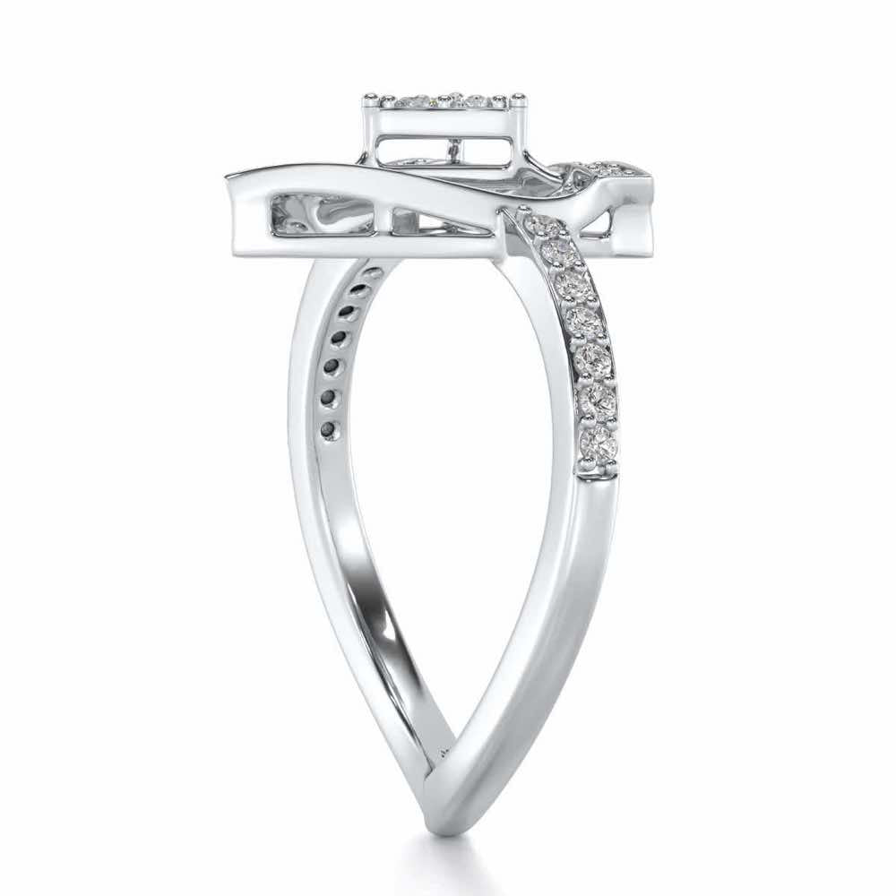 Trigonal Silver Ring - White Gold - Image 3