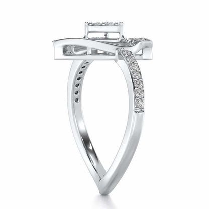 Trigonal Silver Ring - White Gold - Image 3