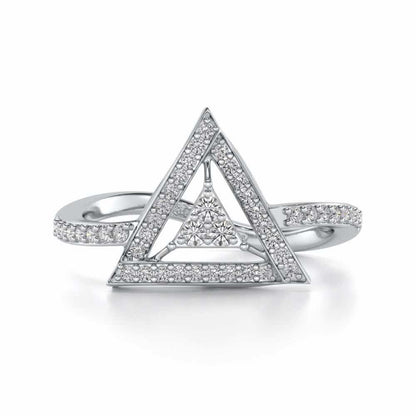 Trigonal Silver Ring - White Gold - Image 4
