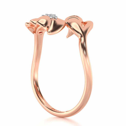 ILU Leaf Silver Ring - Rose Gold - Image 3