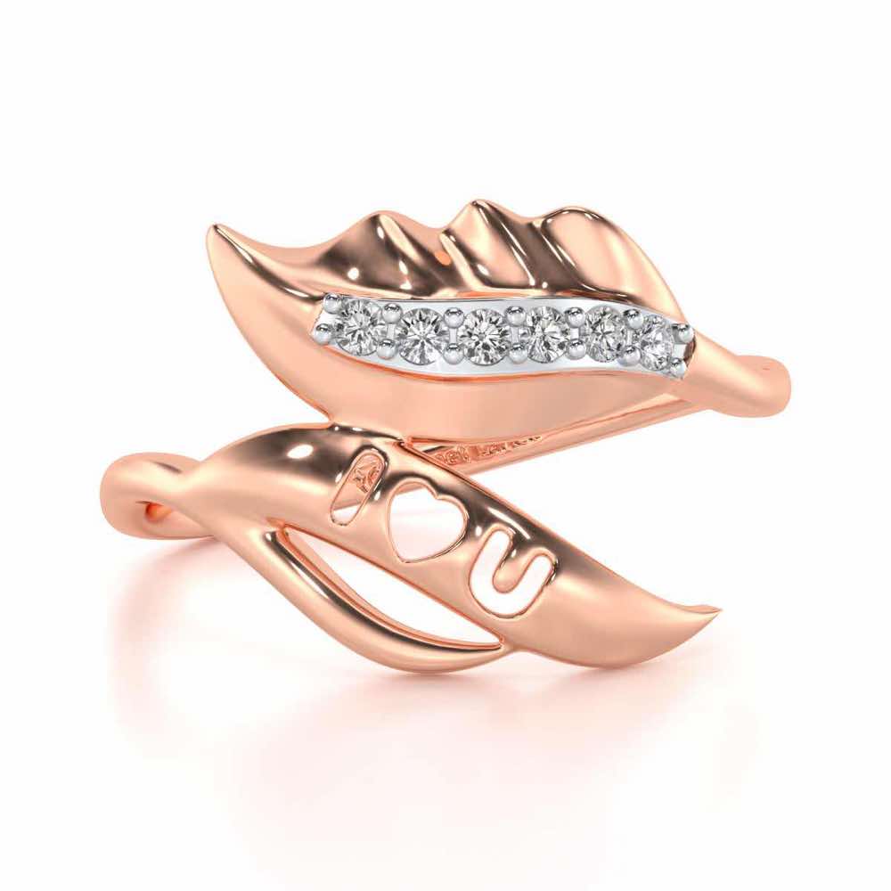 ILU Leaf Silver Ring - Rose Gold - Image 4