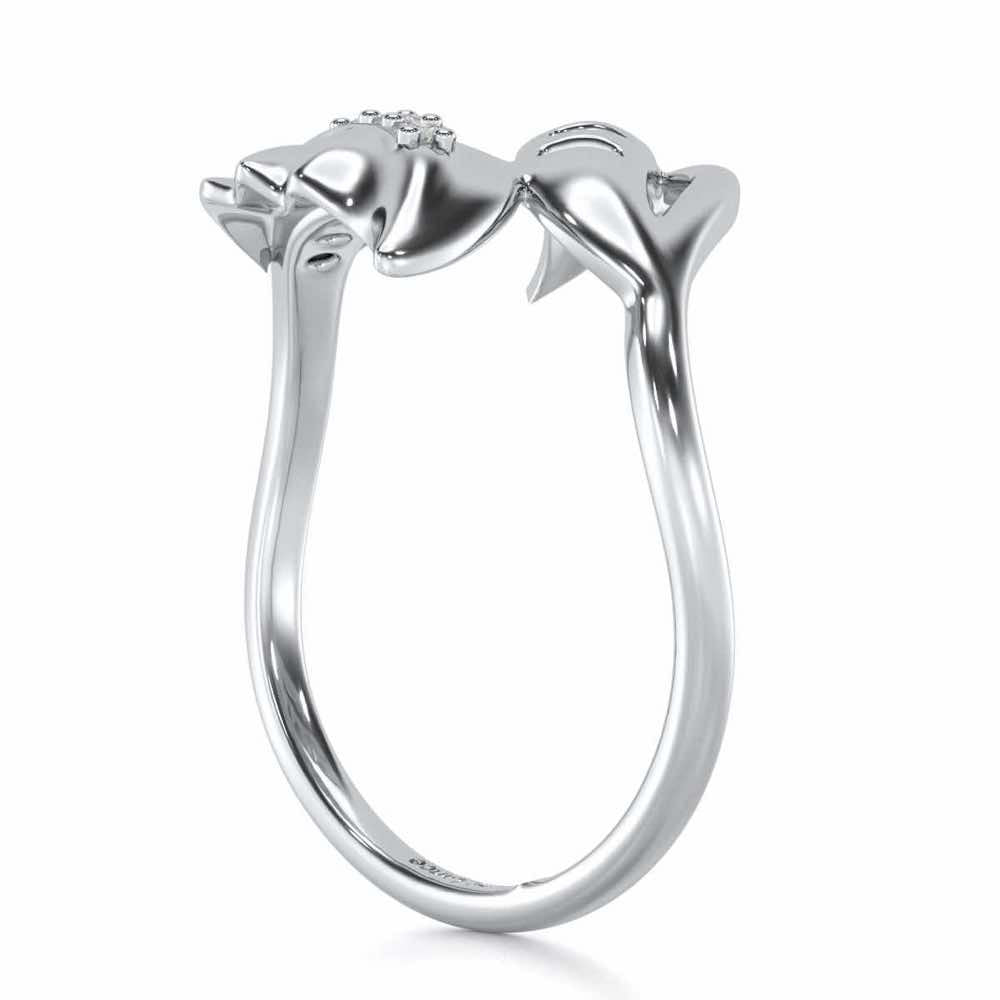 ILU Leaf Silver Ring - White Gold - Image 3