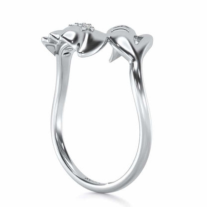 ILU Leaf Silver Ring - White Gold - Image 3