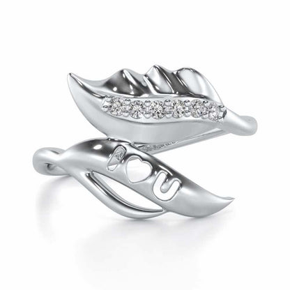 ILU Leaf Silver Ring - White Gold - Image 4
