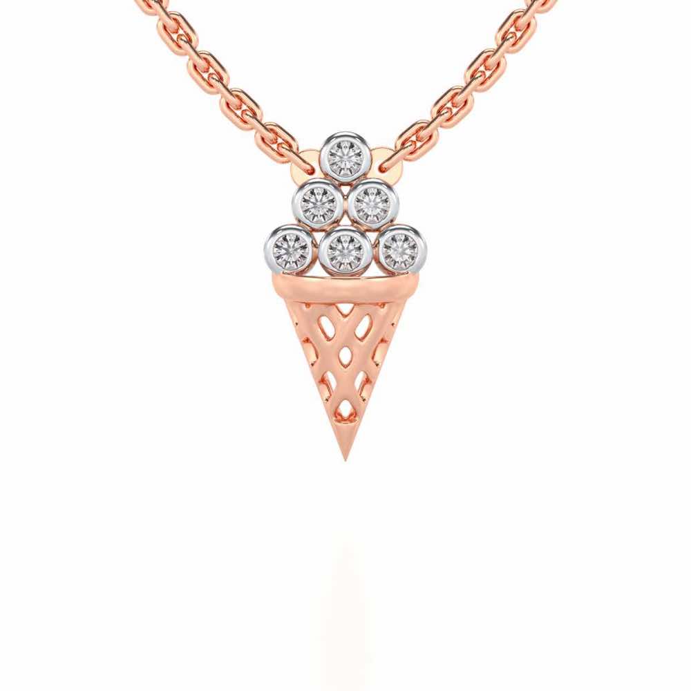Icecream Silver Pendant - Rose Gold - Image 1
