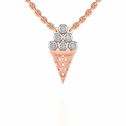 Icecream Silver Pendant - Rose Gold - Image 1