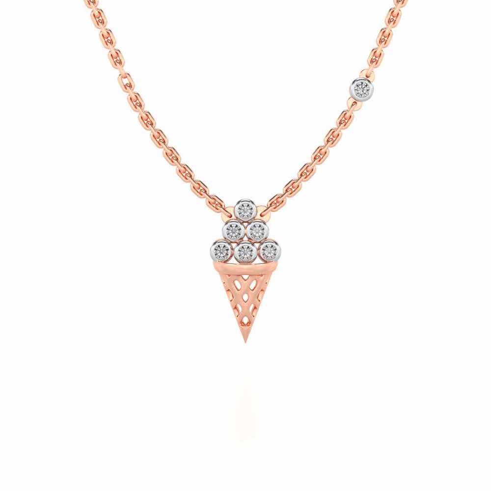 Icecream Silver Pendant - Rose Gold - Image 2