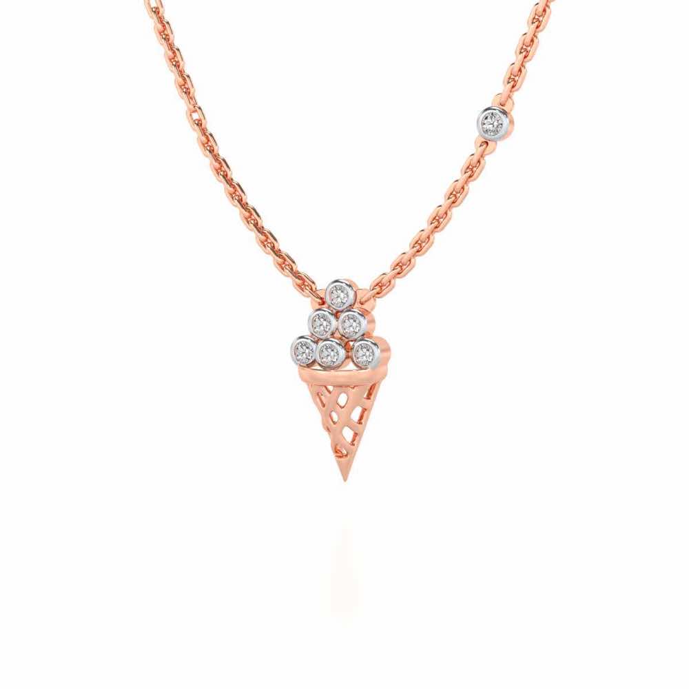 Icecream Silver Pendant - Rose Gold - Image 3