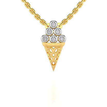 Icecream Silver Pendant - Yellow Gold - Image 1