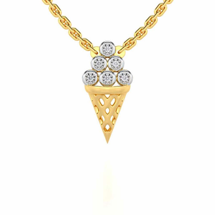 Icecream Silver Pendant - Yellow Gold - Image 1