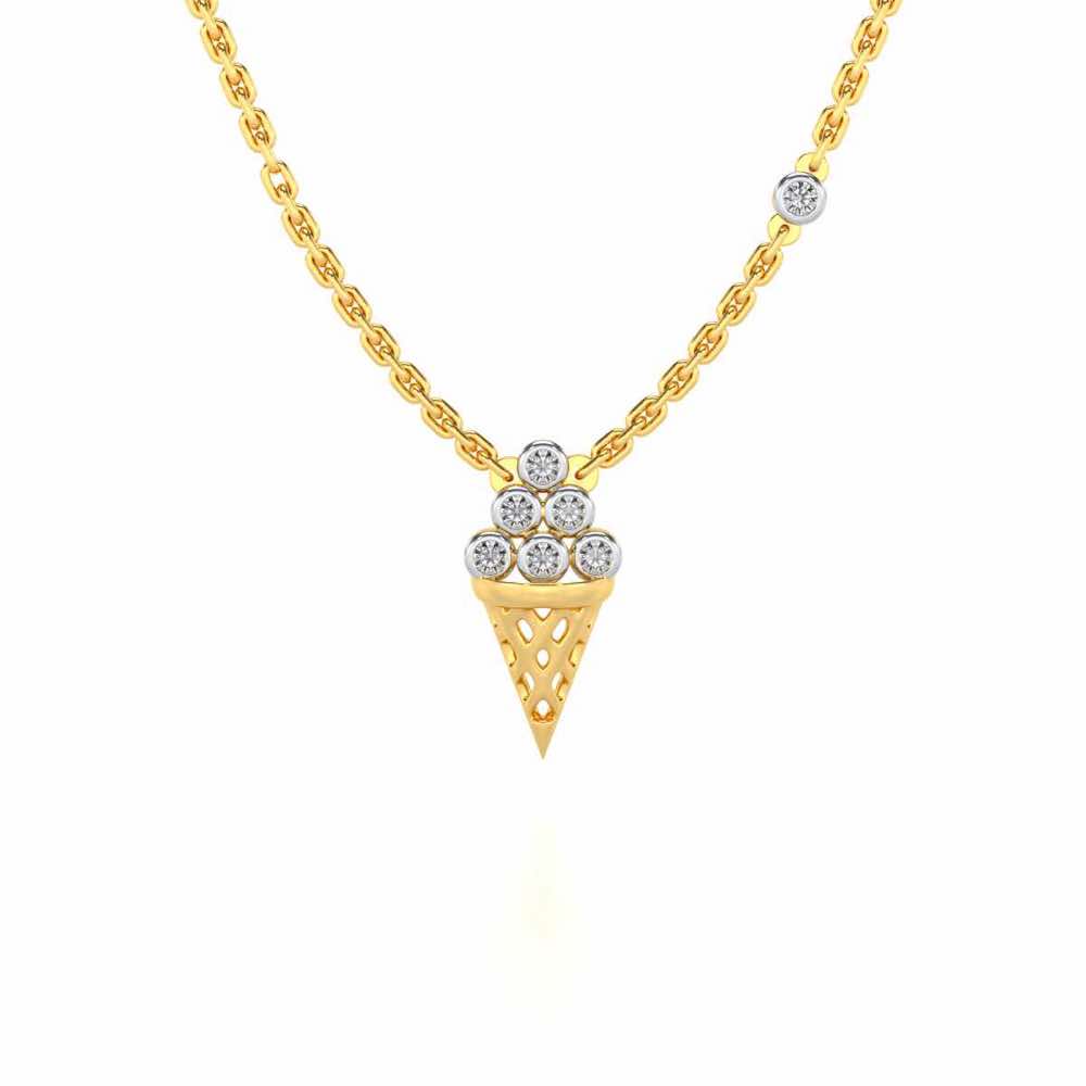 Icecream Silver Pendant - Yellow Gold - Image 2