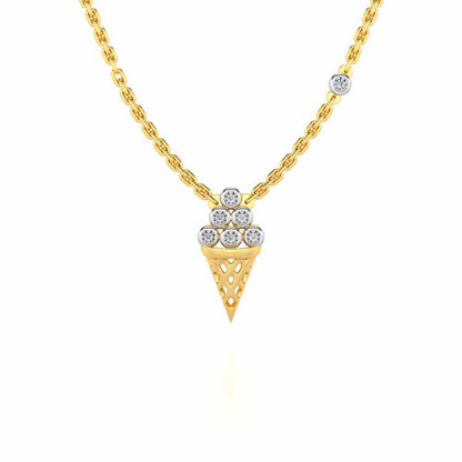 Icecream Silver Pendant - Yellow Gold - Image 2