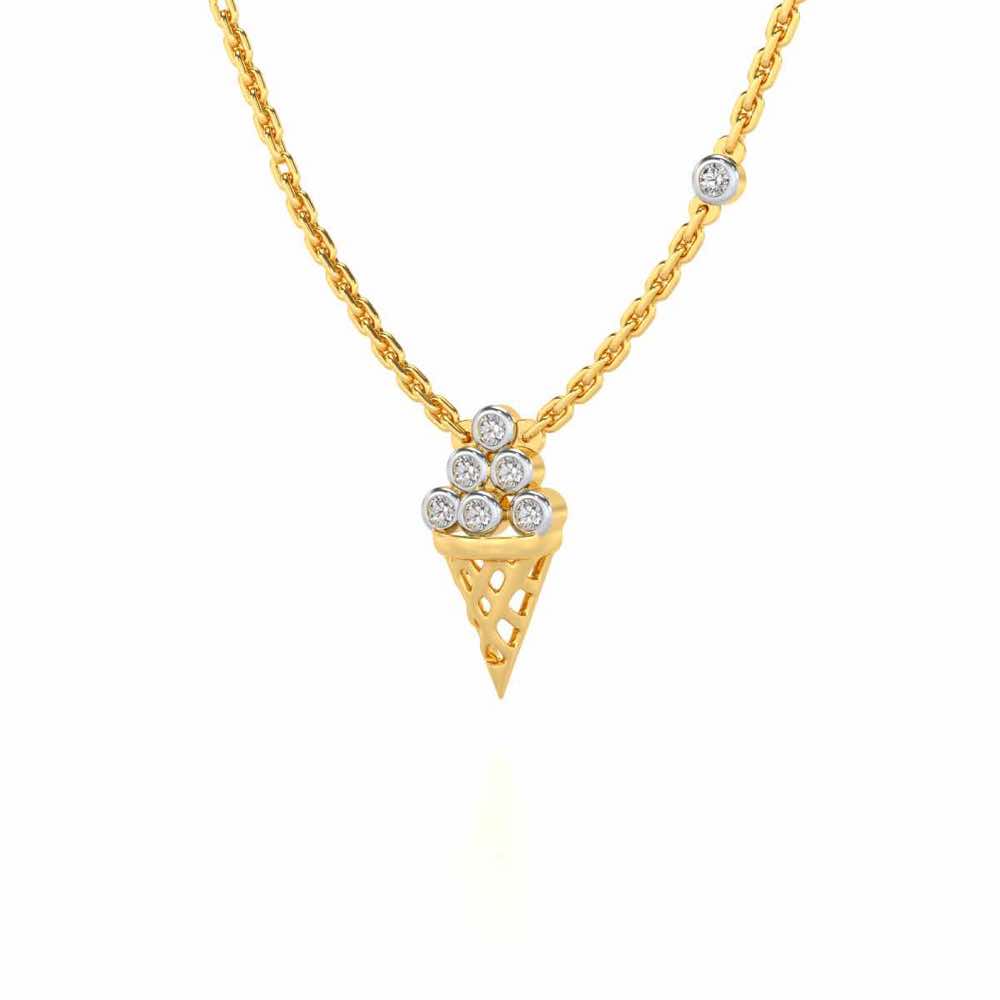 Icecream Silver Pendant - Yellow Gold - Image 3