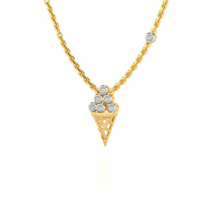 Icecream Silver Pendant - Yellow Gold - Image 3