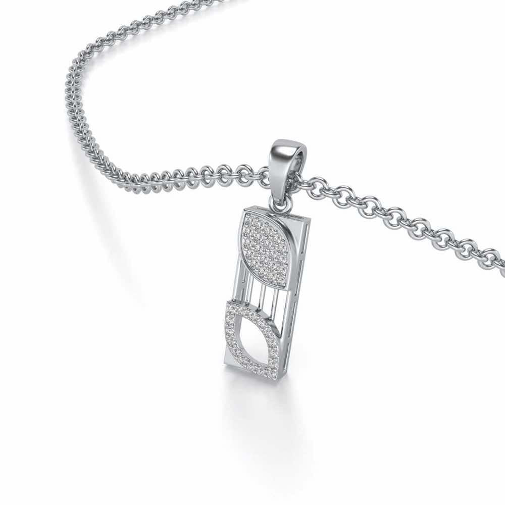 Iha Silver Pendant - White Gold - Image 2
