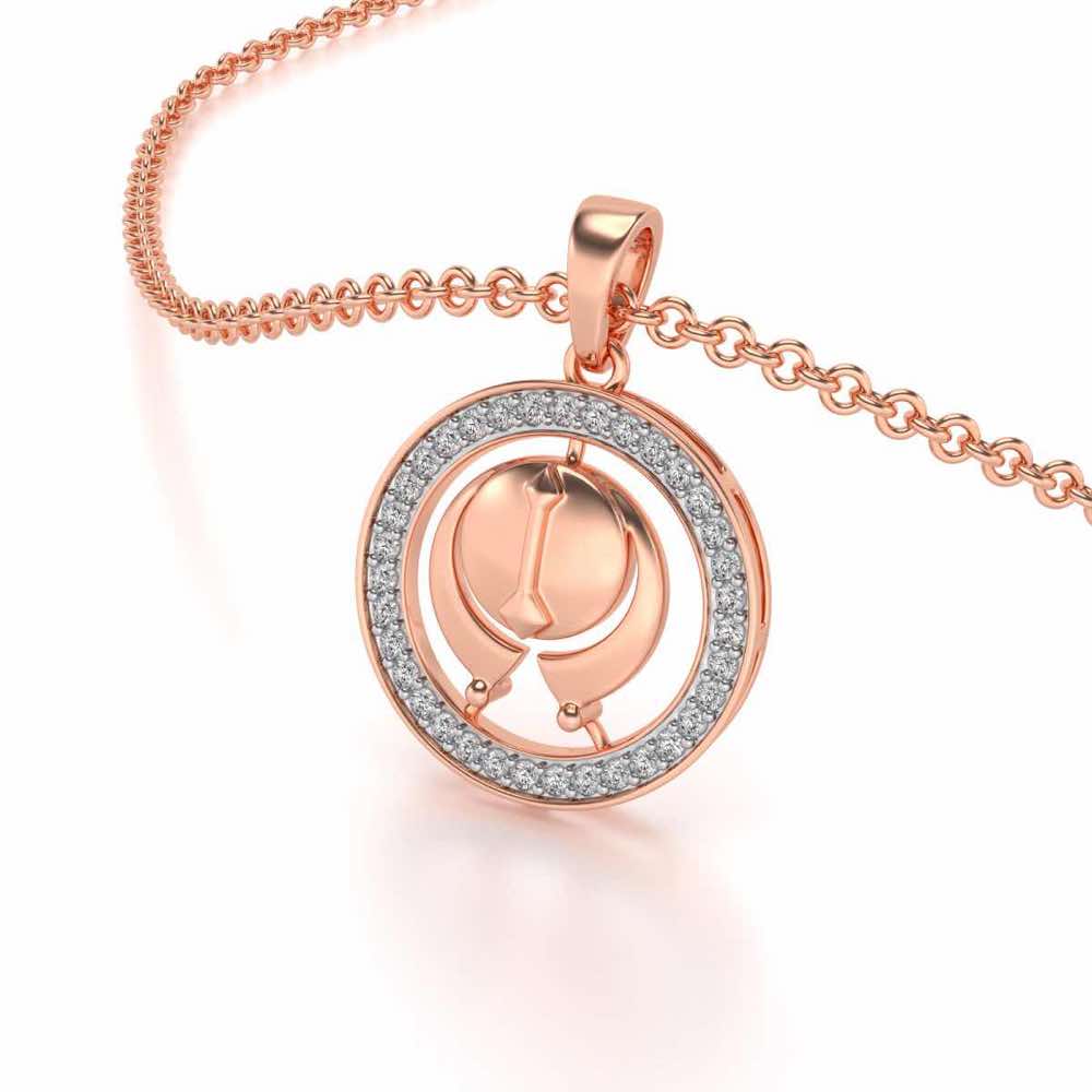 Ik Onkar Silver Pendant - Rose Gold - Image 2