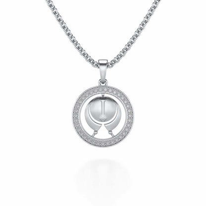 Ik Onkar Silver Pendant - White Gold - Image 1