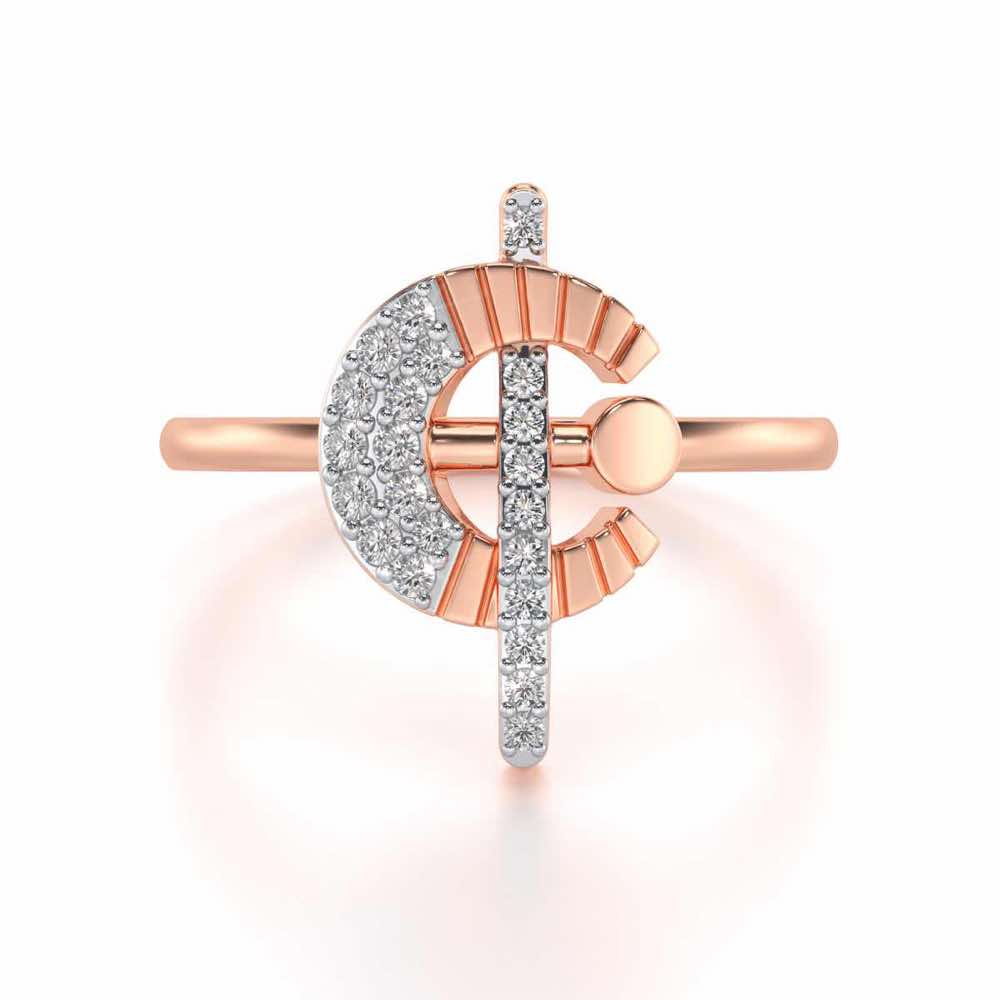 Immaculate C Silver Ring - Rose Gold - Image 4