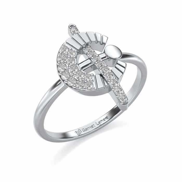 Immaculate C Silver Ring - White Gold - Image 1