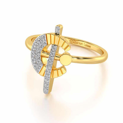 Immaculate C Silver Ring - Yellow Gold - Image 2