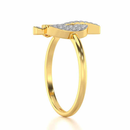 Immaculate C Silver Ring - Yellow Gold - Image 3