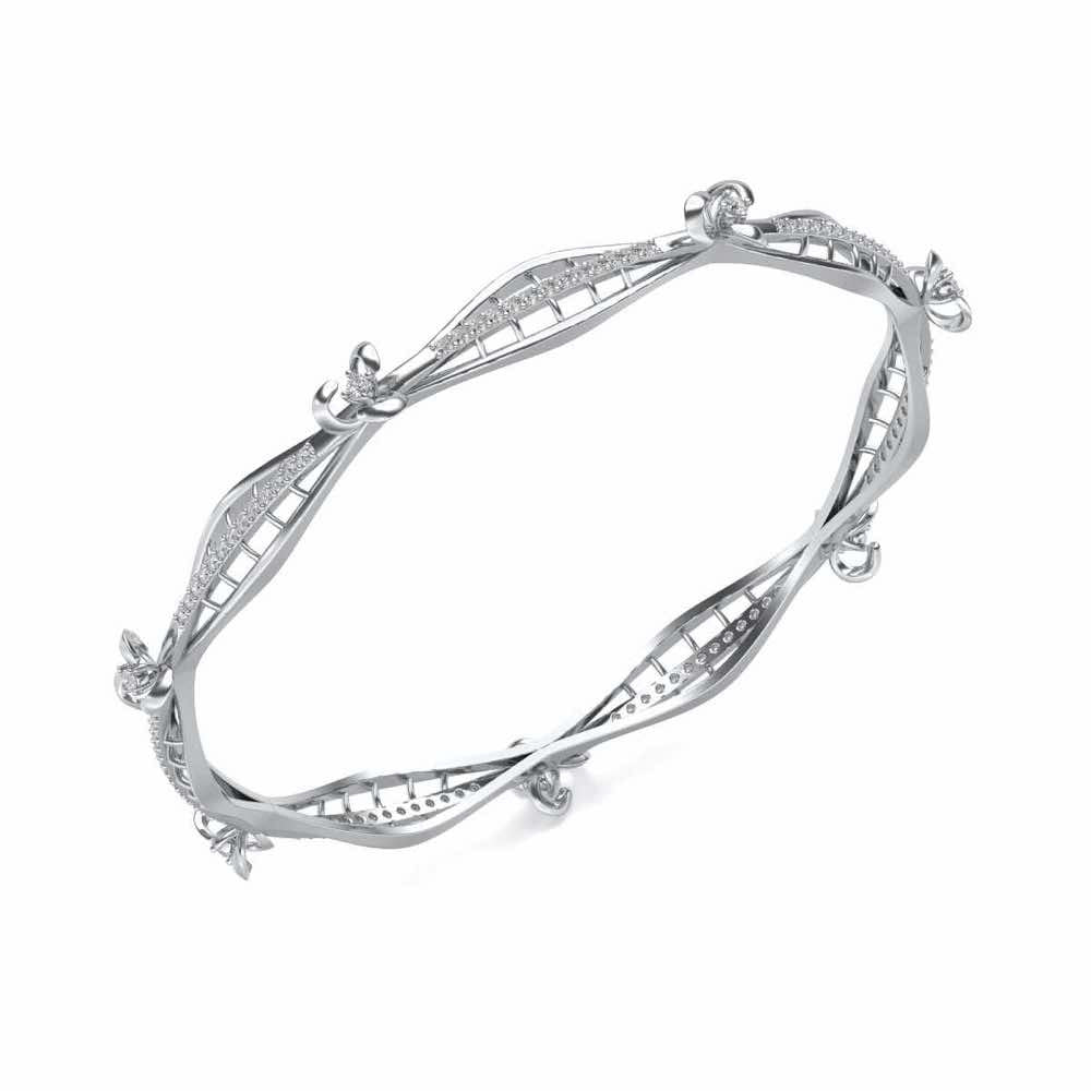 Immaculate Silver Bangles - White Gold - Image 1