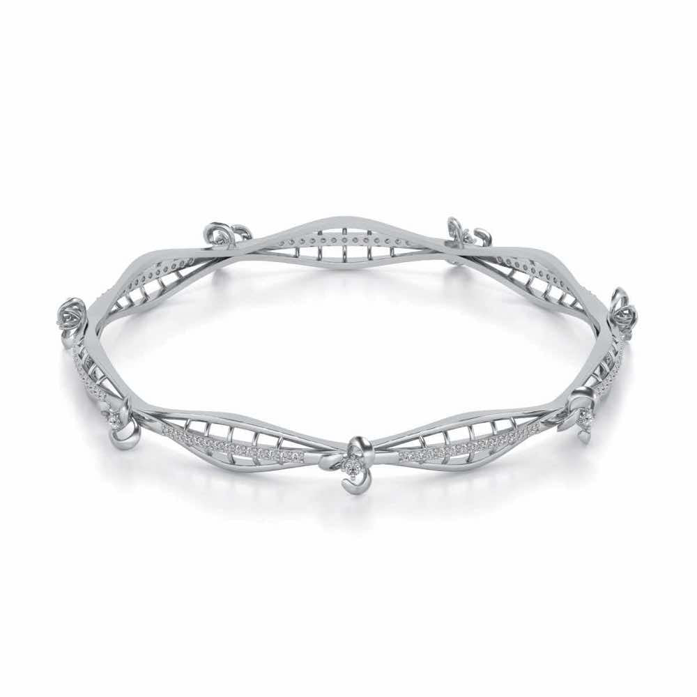 Immaculate Silver Bangles - White Gold - Image 2