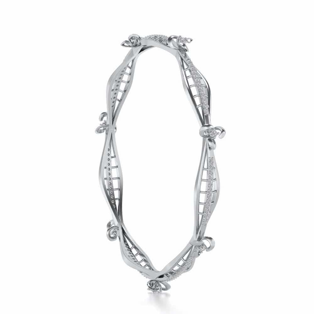 Immaculate Silver Bangles - White Gold - Image 3