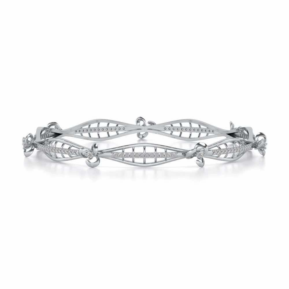 Immaculate Silver Bangles - White Gold - Image 4