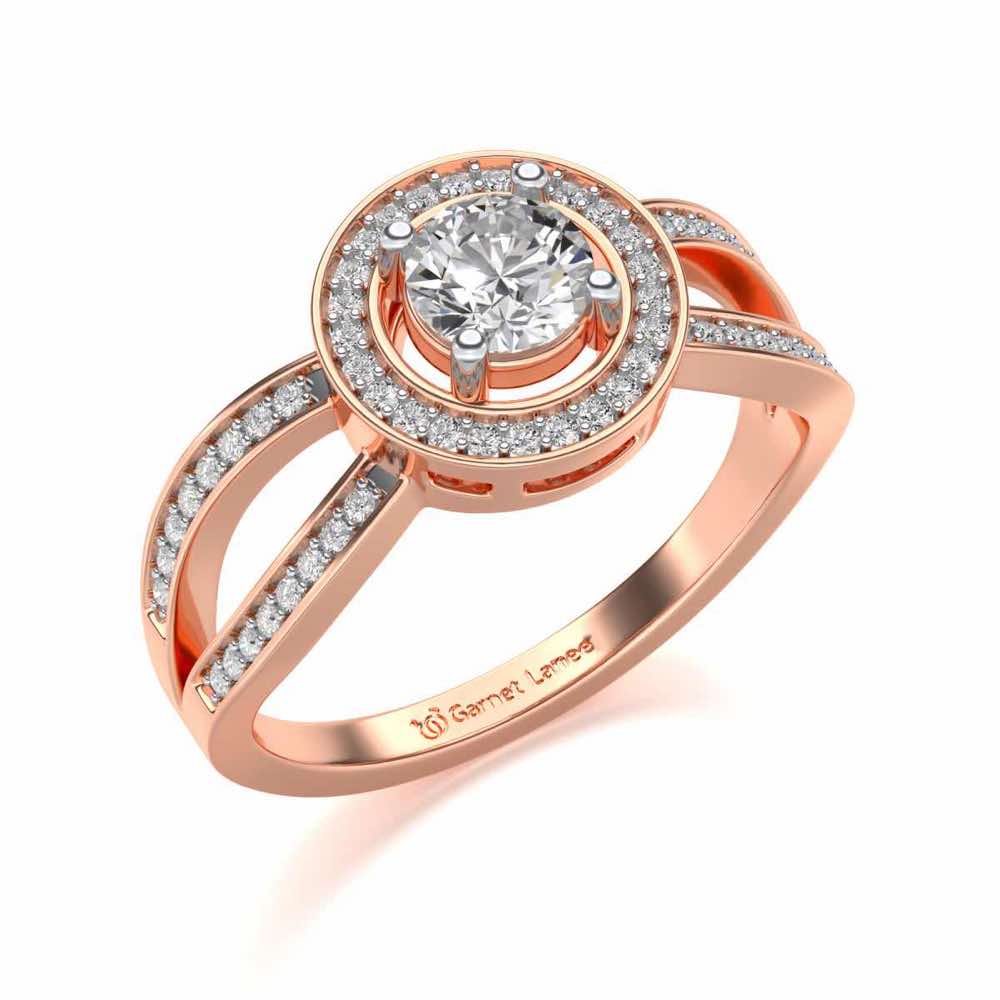 Immortal empress Solitaire Silver Ring - Rose Gold - Image 1