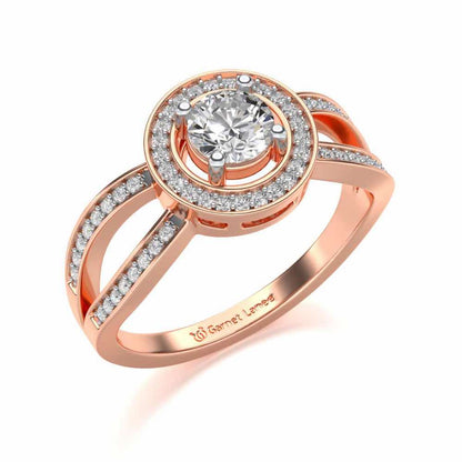 Immortal empress Solitaire Silver Ring - Rose Gold - Image 1