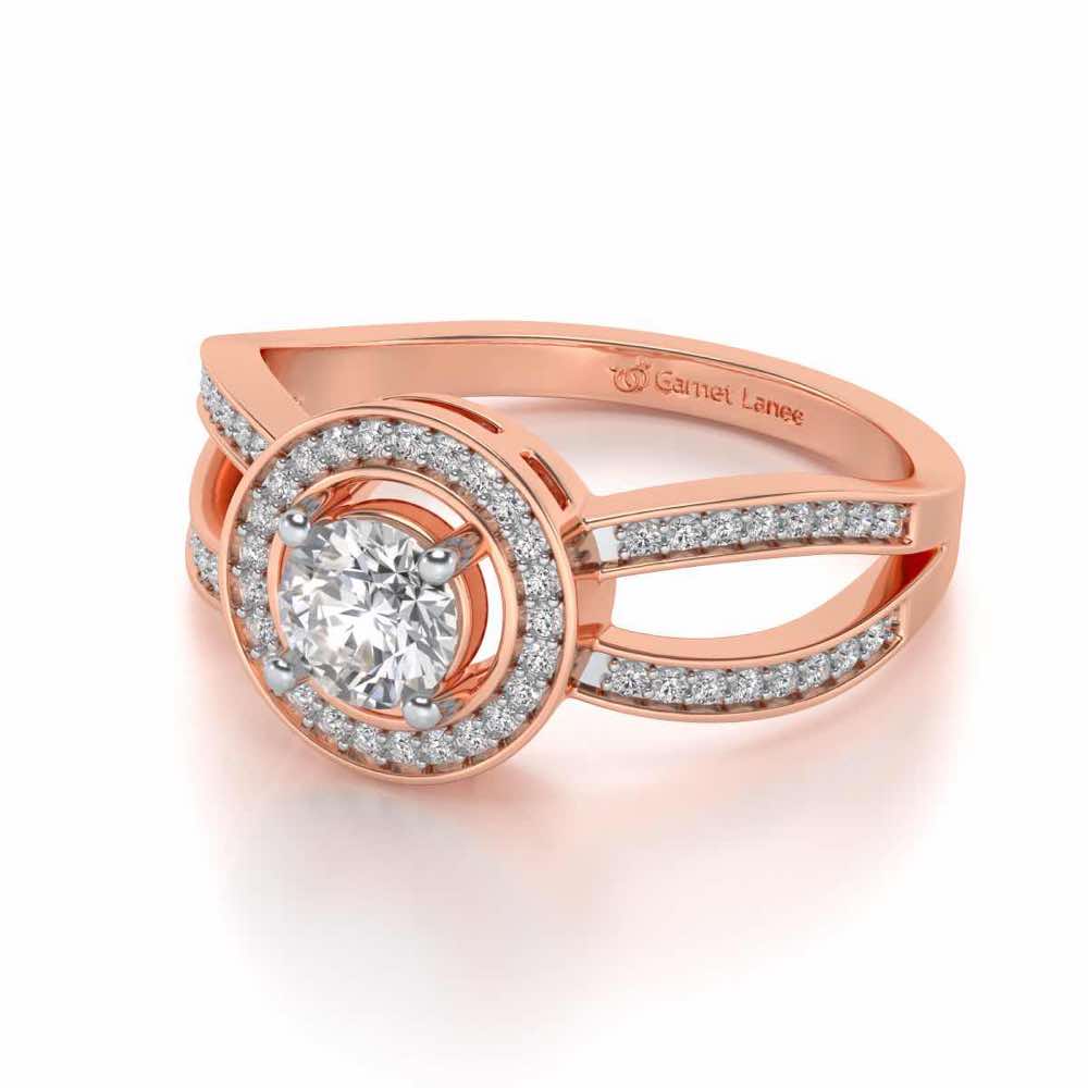 Immortal empress Solitaire Silver Ring - Rose Gold - Image 2